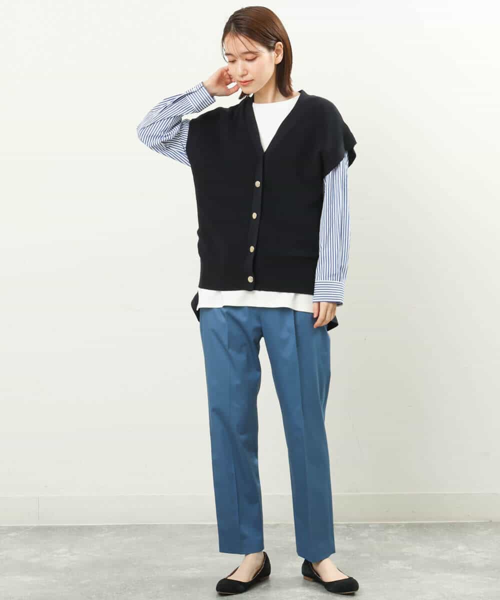 FKFFS16150 MK MICHEL KLEIN(MK ミッシェルクラン) ニットベスト×ロンTツインセット/2way/洗える ベージュ