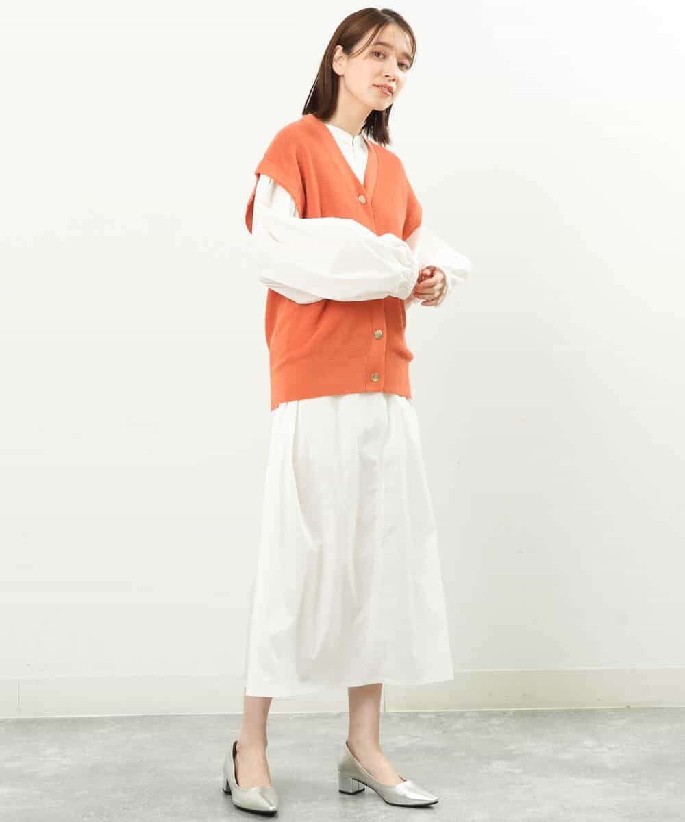 FKFFS16150 MK MICHEL KLEIN(MK ミッシェルクラン) ニットベスト×ロンTツインセット/2way/洗える ベージュ