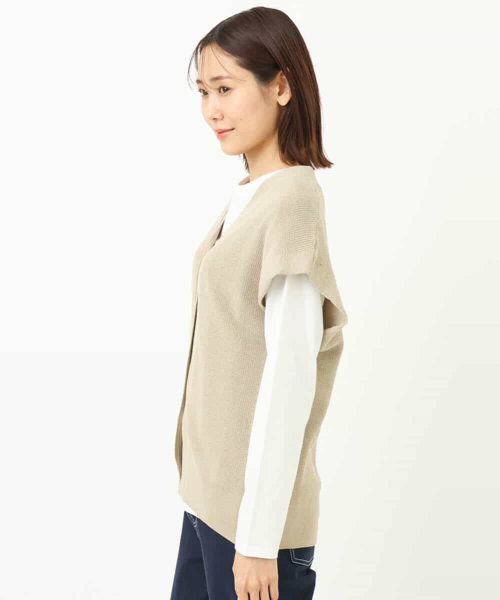 FKFFS16150 MK MICHEL KLEIN(MK ミッシェルクラン) ニットベスト×ロンTツインセット/2way/洗える ベージュ