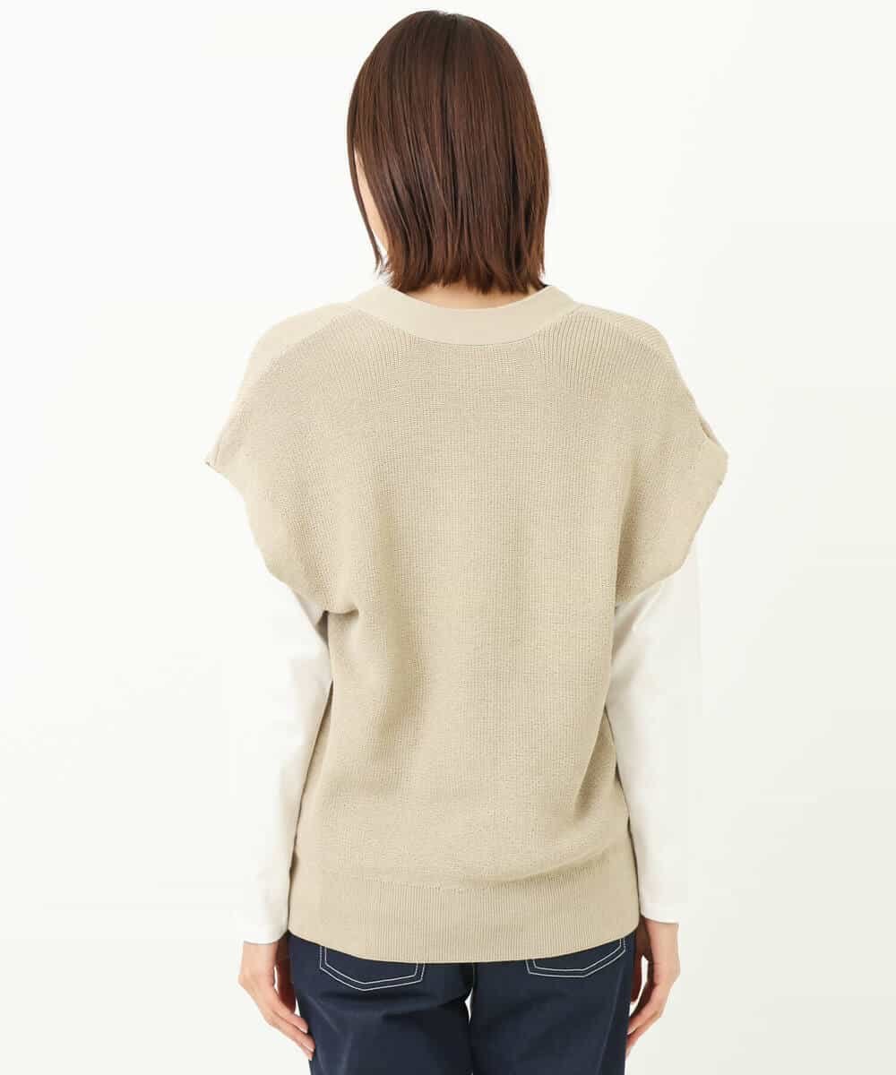 FKFFS16150 MK MICHEL KLEIN(MK ミッシェルクラン) ニットベスト×ロンTツインセット/2way/洗える ベージュ