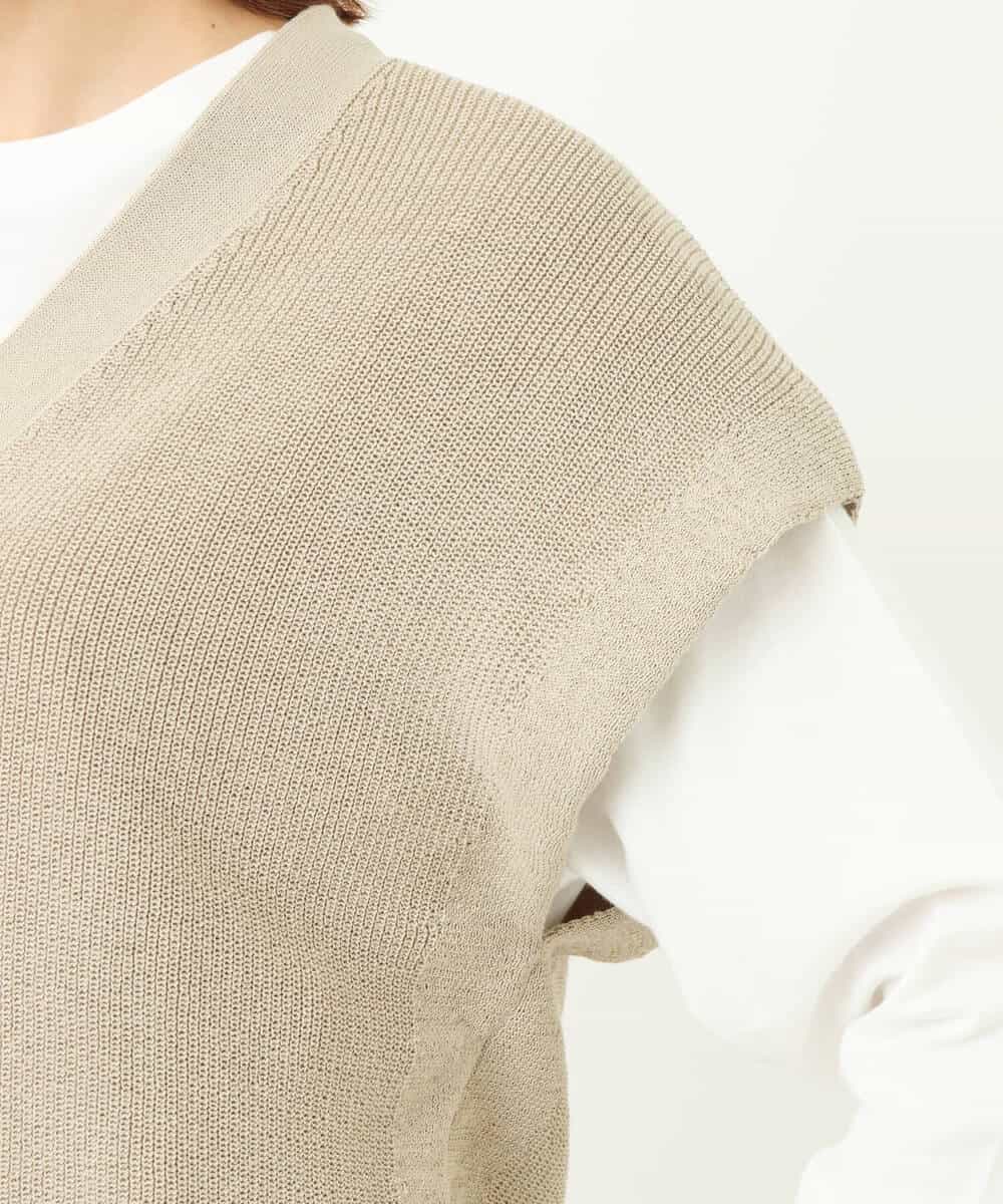 FKFFS16150 MK MICHEL KLEIN(MK ミッシェルクラン) ニットベスト×ロンTツインセット/2way/洗える ベージュ