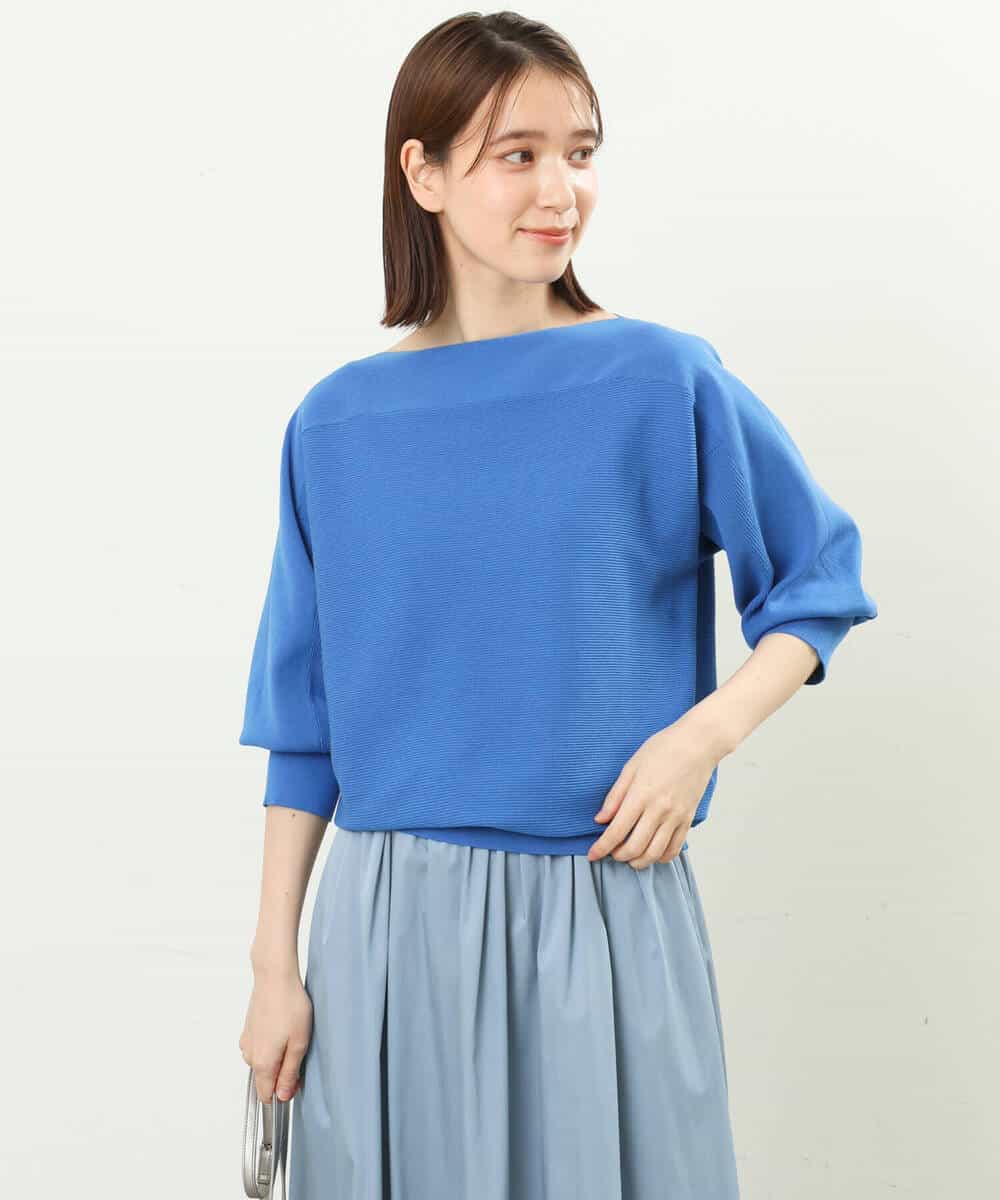 FKFFS18130 MK MICHEL KLEIN(MK ミッシェルクラン) ボートネックニット/洗える イエロー