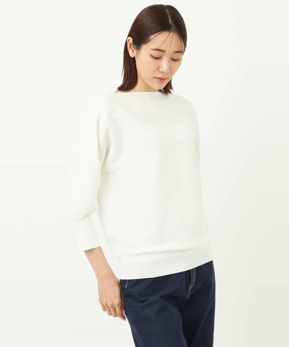 FKFFS18130 MK MICHEL KLEIN(MK ミッシェルクラン) ボートネックニット/洗える イエロー