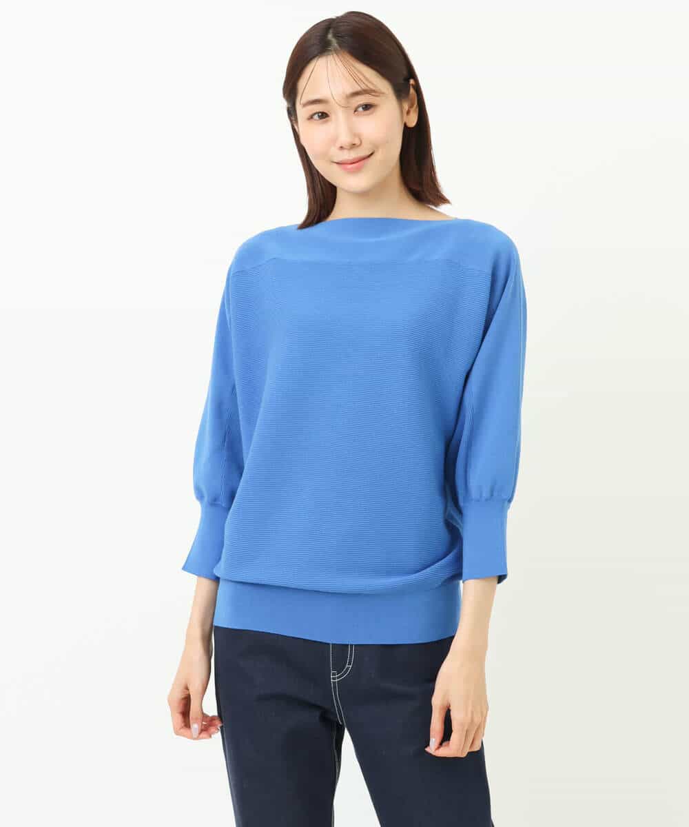 FKFFS18130 MK MICHEL KLEIN(MK ミッシェルクラン) ボートネックニット/洗える イエロー