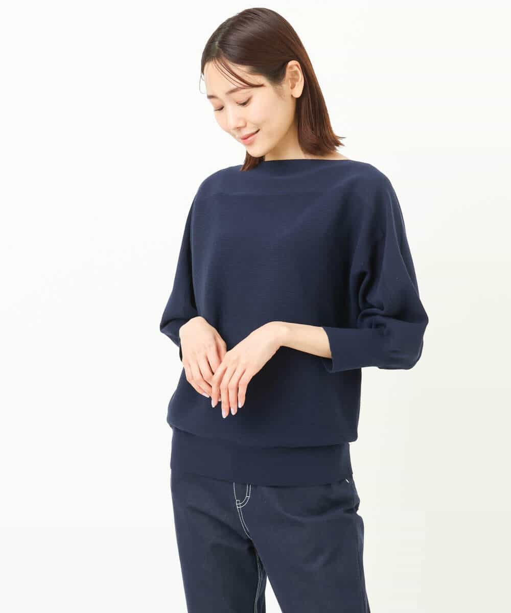 FKFFS18130 MK MICHEL KLEIN(MK ミッシェルクラン) ボートネックニット/洗える イエロー
