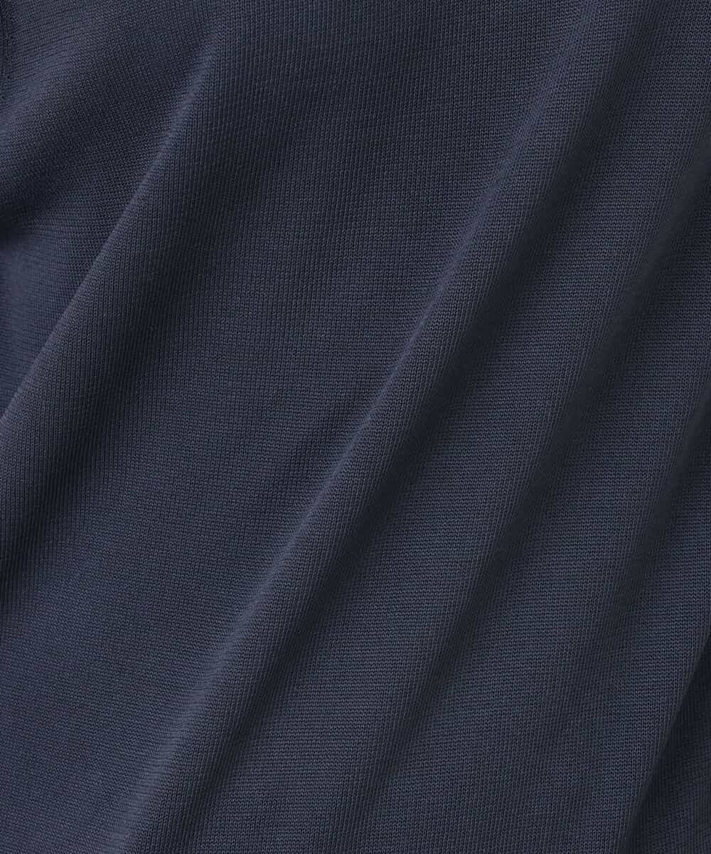 FKFFS19125 MK MICHEL KLEIN(MK ミッシェルクラン) バックパール調釦デザイン五分袖ニット/洗える イエロー