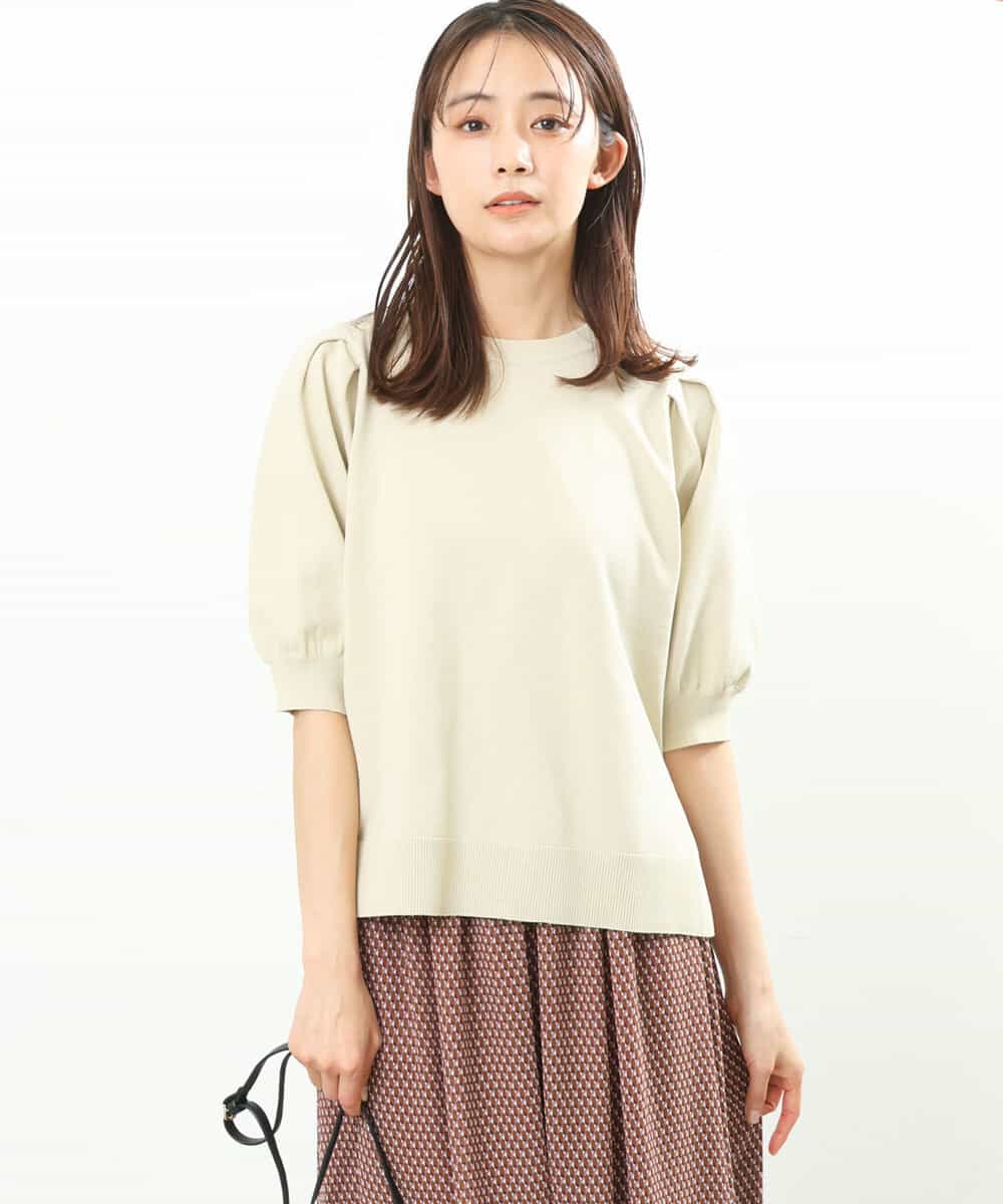 FKFFS23120 MK MICHEL KLEIN(MK ミッシェルクラン) ボリュームスリーブニット/洗える ベージュ