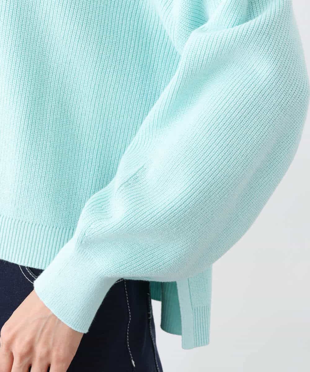 FKFFV15130 MK MICHEL KLEIN(MK ミッシェルクラン) ショート丈Vネックニット/洗える ミントブルー