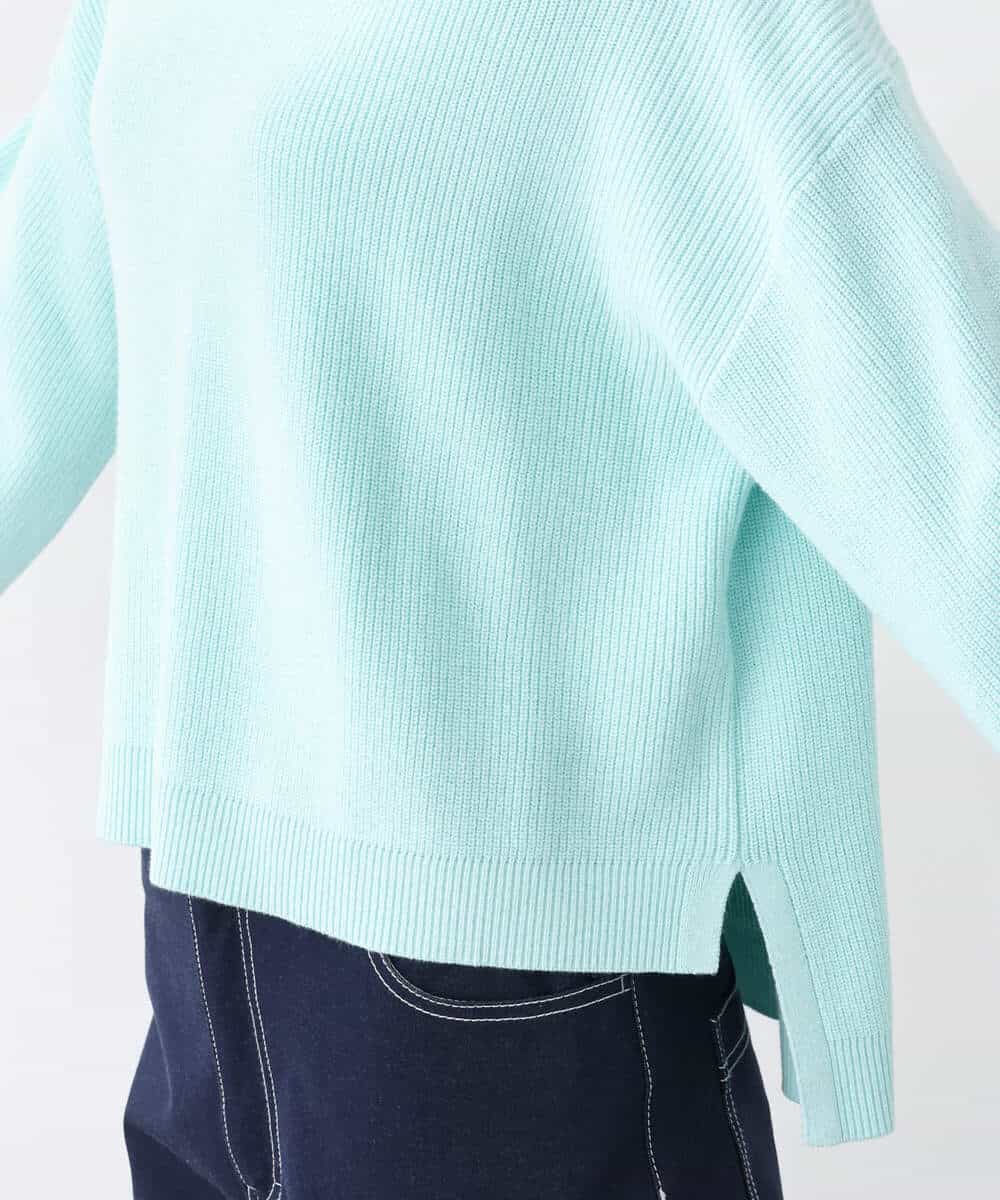 FKFFV15130 MK MICHEL KLEIN(MK ミッシェルクラン) ショート丈Vネックニット/洗える ミントブルー