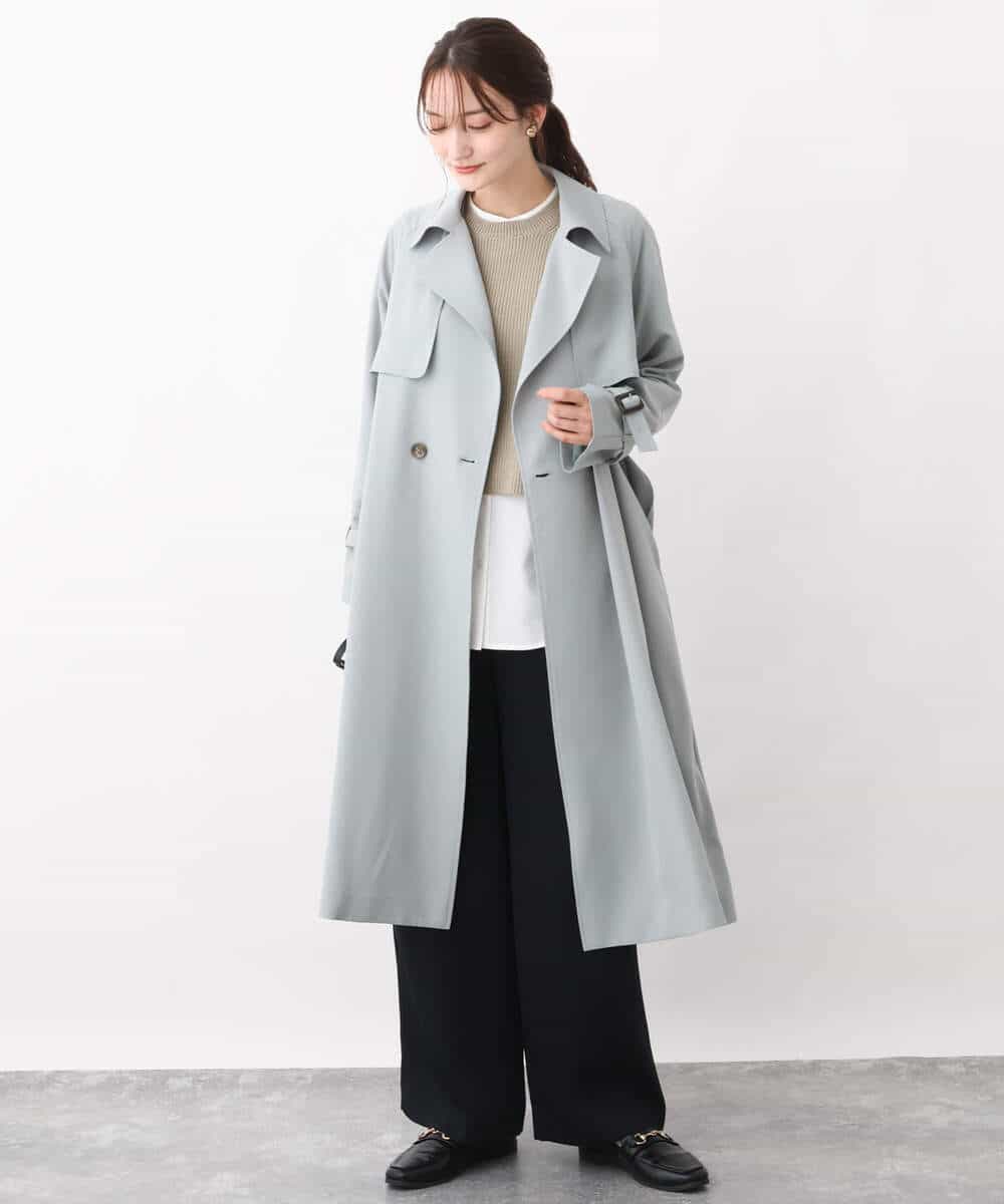 FKFFV23175 MK MICHEL KLEIN(MK ミッシェルクラン) ニットベスト×シャツブラウス ツインセット/洗える ネイビー