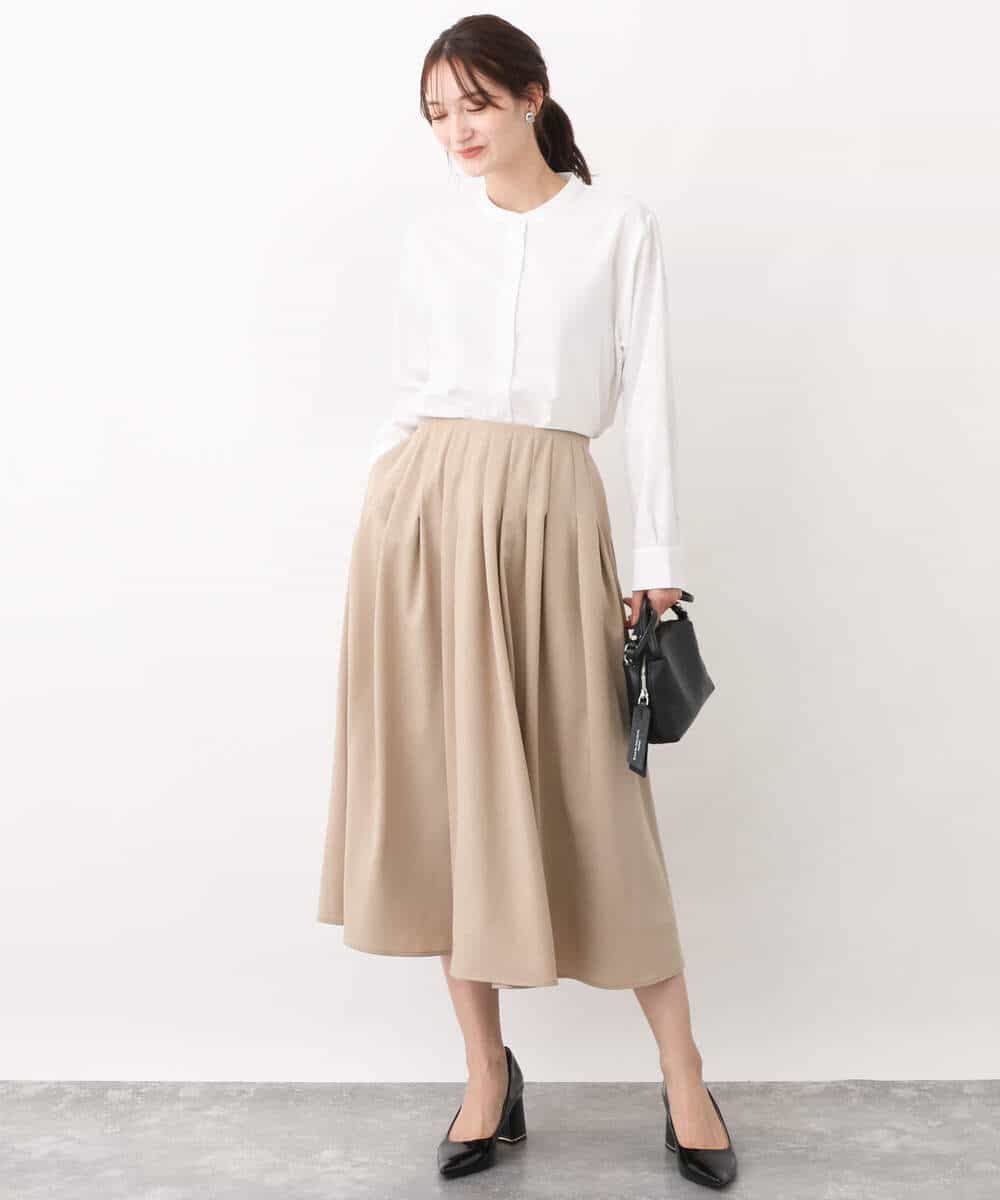 FKFFV23175 MK MICHEL KLEIN(MK ミッシェルクラン) ニットベスト×シャツブラウス ツインセット/洗える ネイビー