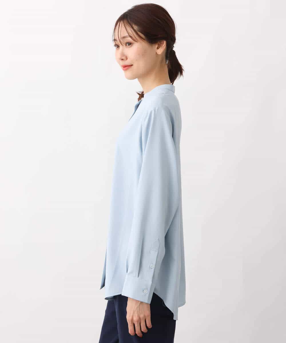 FKFFV23175 MK MICHEL KLEIN(MK ミッシェルクラン) ニットベスト×シャツブラウス ツインセット/洗える ネイビー