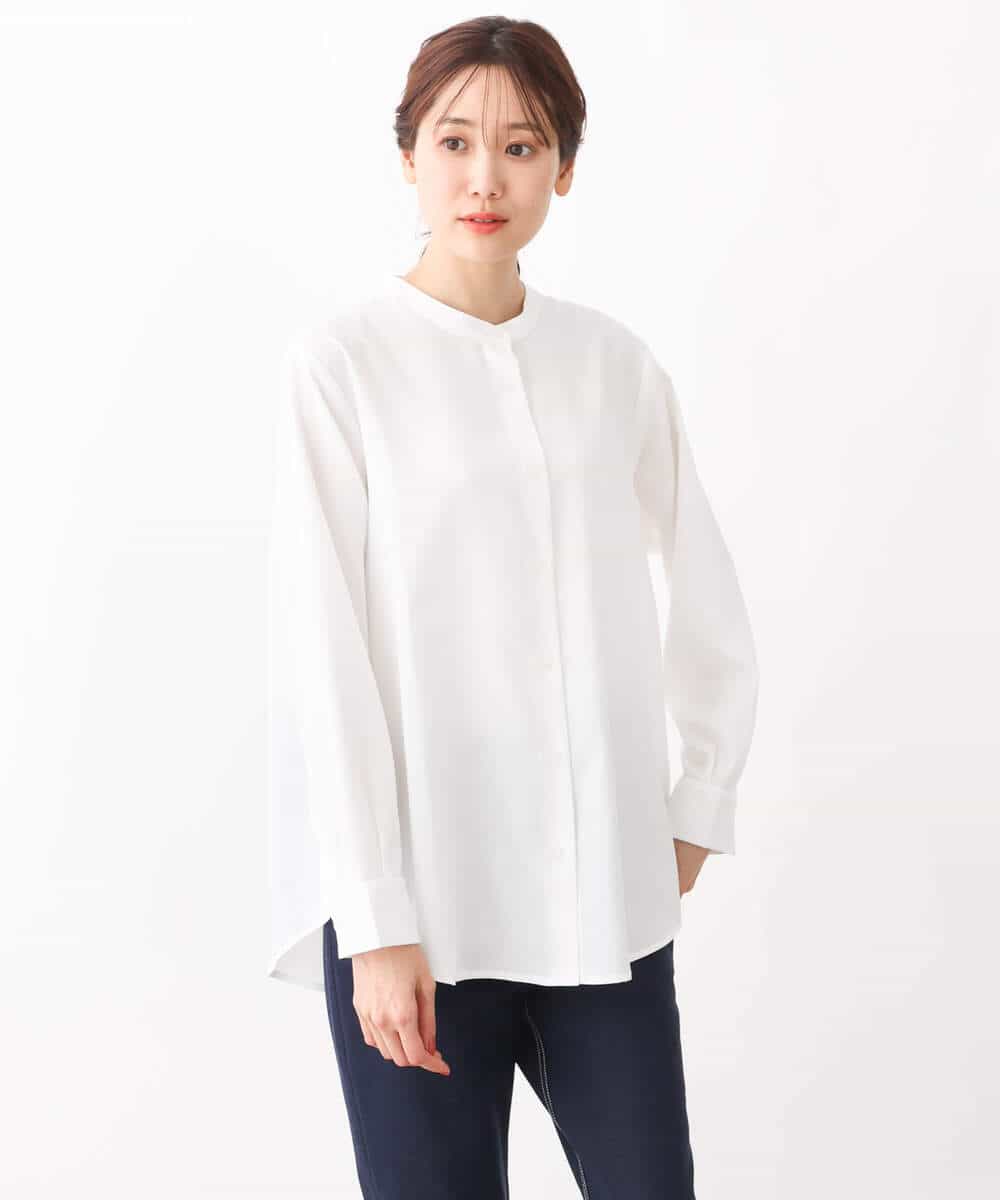 FKFFV23175 MK MICHEL KLEIN(MK ミッシェルクラン) ニットベスト×シャツブラウス ツインセット/洗える ネイビー