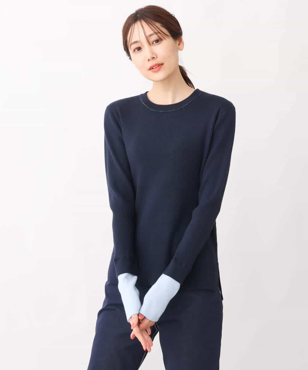FKFFV24125 MK MICHEL KLEIN(MK ミッシェルクラン) 配色カラーデザインニット/洗える ベージュ