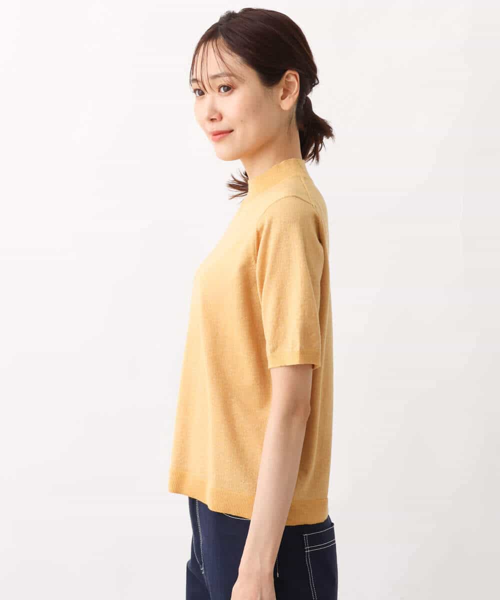 FKFFV33090 MK MICHEL KLEIN(MK ミッシェルクラン) モックネックラメニット/洗える オレンジ