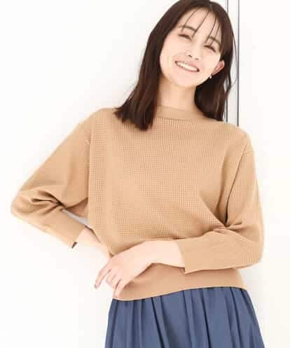 MK MICHEL KLEIN(MK ミッシェルクラン) アイレット柄ドルマン風ニット/洗える キャメル 38