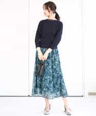 FKFGA30140 MK MICHEL KLEIN(MK ミッシェルクラン) アイレット柄ドルマン風ニット/洗える キャメル