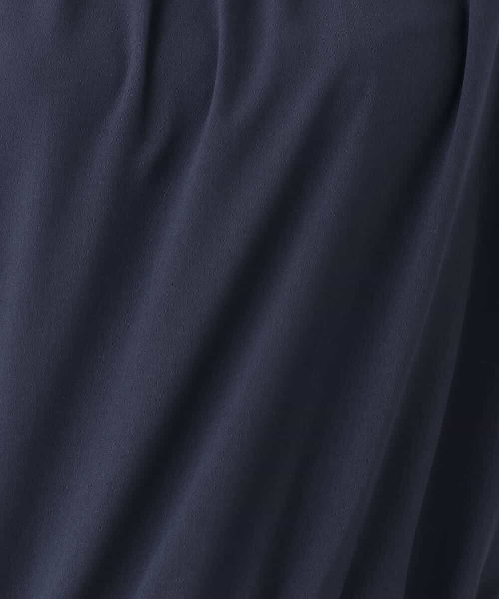 FKFGA42120 MK MICHEL KLEIN(MK ミッシェルクラン) ストレッチデシンフレンチスリーブブラウス/接触冷感/UVカット/洗える ネイビー