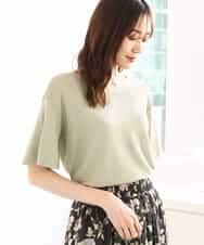 FKFGA43120 MK MICHEL KLEIN(MK ミッシェルクラン) フレアースリーブVネックニット/UVカット/洗える ライトグリーン