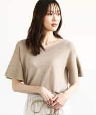 FKFGA43120 MK MICHEL KLEIN(MK ミッシェルクラン) フレアースリーブVネックニット/UVカット/洗える ベージュ