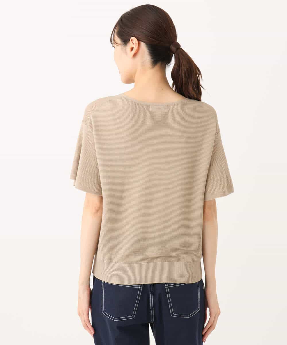 FKFGA43120 MK MICHEL KLEIN(MK ミッシェルクラン) フレアースリーブVネックニット/UVカット/洗える ベージュ
