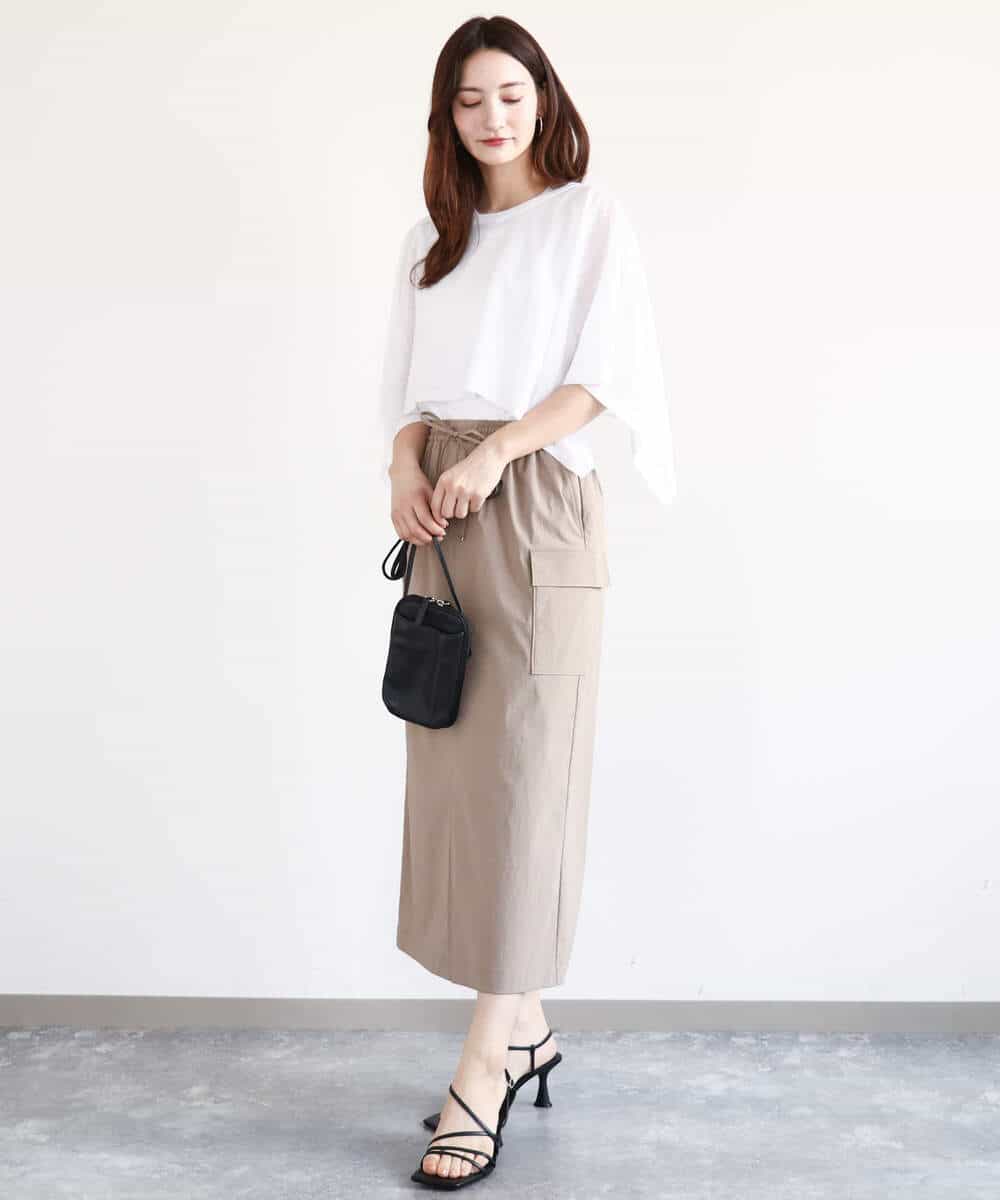 FKFGA44170 MK MICHEL KLEIN(MK ミッシェルクラン) ケープ×ノースリーブニット ツインセット/接触冷感/洗える ネイビー