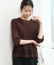 FKFGD30140 MK MICHEL KLEIN(MK ミッシェルクラン) [洗える]シアー切替えニット サーモンオレンジ