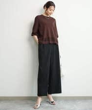FKFGD30140 MK MICHEL KLEIN(MK ミッシェルクラン) [洗える]シアー切替えニット サーモンオレンジ