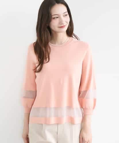 FKFGD30140  シアー切替えニット/洗える