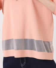 FKFGD30140 MK MICHEL KLEIN(MK ミッシェルクラン) シアー切替えニット/洗える サーモンオレンジ