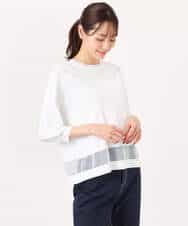 FKFGD30140 MK MICHEL KLEIN(MK ミッシェルクラン) シアー切替えニット/洗える サーモンオレンジ