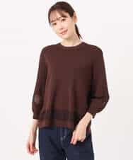 FKFGD30140 MK MICHEL KLEIN(MK ミッシェルクラン) シアー切替えニット/洗える サーモンオレンジ