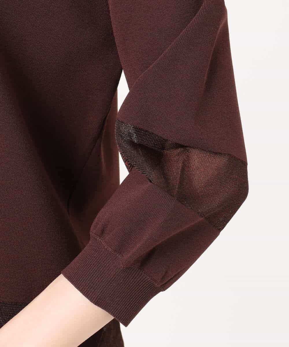 FKFGD30140 MK MICHEL KLEIN(MK ミッシェルクラン) シアー切替えニット/洗える サーモンオレンジ