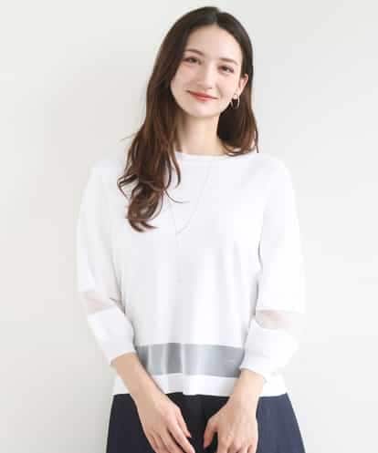 FKFGD30140 MK MICHEL KLEIN シアー切替えニット/洗える