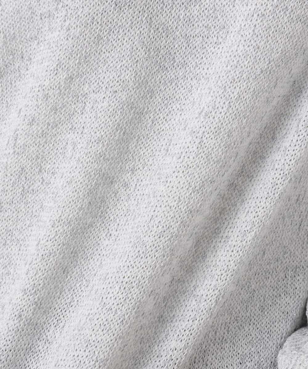 FKFGD31150 MK MICHEL KLEIN(MK ミッシェルクラン) ラメ入りノットヤーンVネックニット/洗える ライトブルー