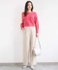 FKFGD32140 MK MICHEL KLEIN(MK ミッシェルクラン) テープヤーンドルマンニット/洗える グレイッシュブルー