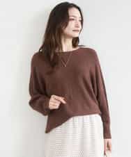 FKFGD32140 MK MICHEL KLEIN(MK ミッシェルクラン) テープヤーンドルマンニット/洗える グレイッシュブルー