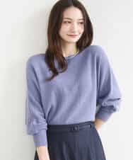 FKFGD32140 MK MICHEL KLEIN(MK ミッシェルクラン) テープヤーンドルマンニット/洗える グレイッシュブルー