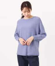 FKFGD32140 MK MICHEL KLEIN(MK ミッシェルクラン) テープヤーンドルマンニット/洗える グレイッシュブルー