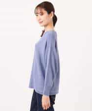 FKFGD32140 MK MICHEL KLEIN(MK ミッシェルクラン) テープヤーンドルマンニット/洗える グレイッシュブルー