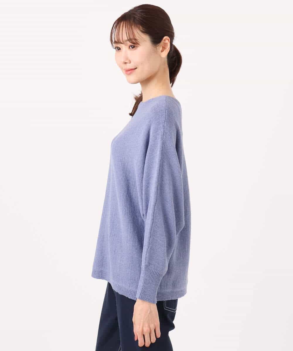 FKFGD32140 MK MICHEL KLEIN(MK ミッシェルクラン) テープヤーンドルマンニット/洗える グレイッシュブルー