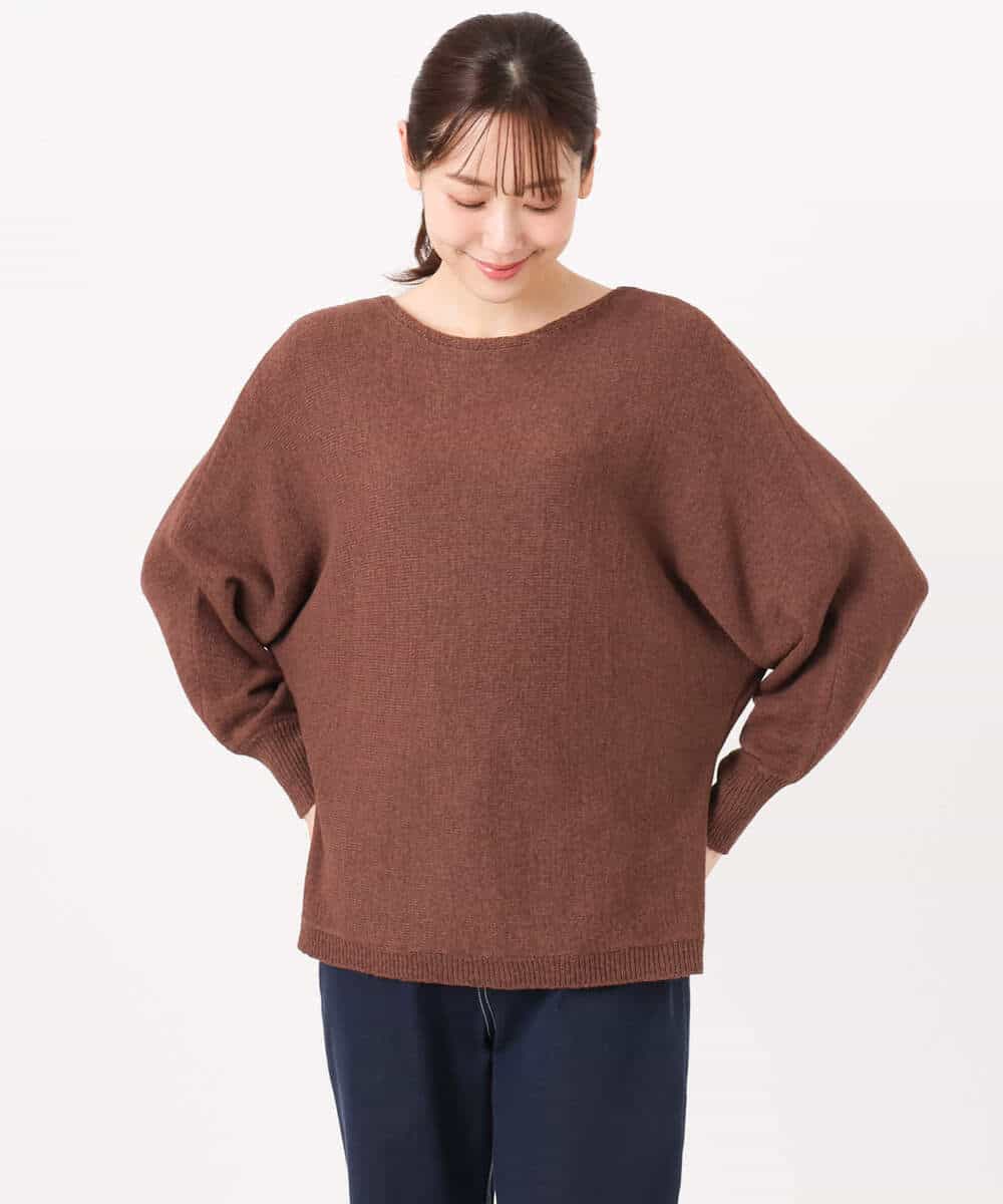 FKFGD32140 MK MICHEL KLEIN(MK ミッシェルクラン) テープヤーンドルマンニット/洗える グレイッシュブルー