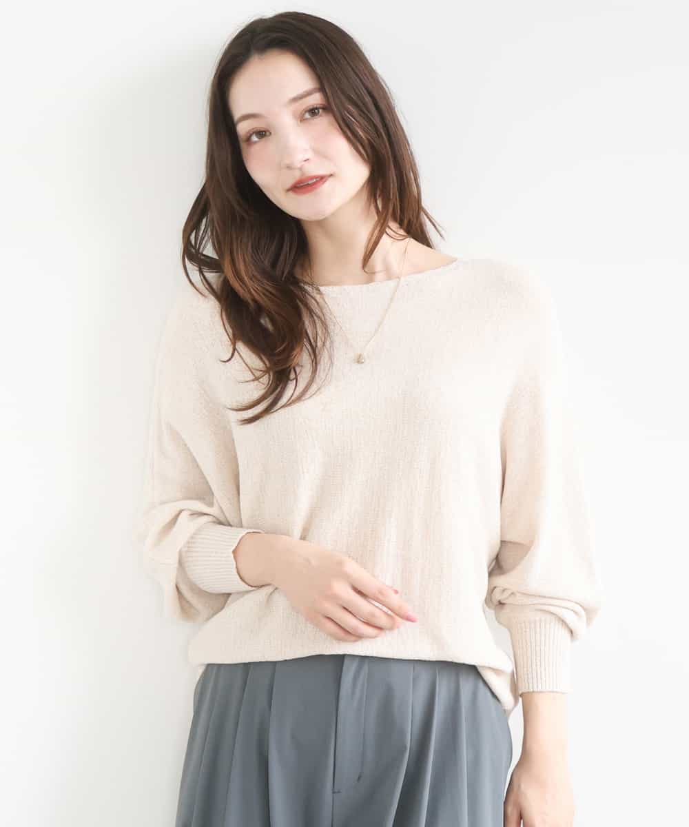 FKFGD32140 MK MICHEL KLEIN(MK ミッシェルクラン) テープヤーンドルマンニット/洗える ベージュ