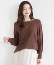 FKFGD32140 MK MICHEL KLEIN(MK ミッシェルクラン) テープヤーンドルマンニット/洗える ブラウン