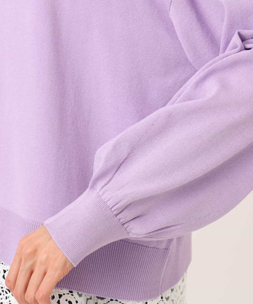 FKFGD33160 MK MICHEL KLEIN(MK ミッシェルクラン) ハイゲージニット×裾レースタンクトップセット/洗える ラベンダー