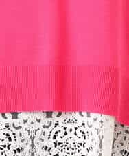 FKFGD33160 MK MICHEL KLEIN(MK ミッシェルクラン) ハイゲージニット×裾レースタンクトップセット/洗える ラベンダー