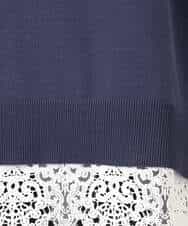 FKFGD33160 MK MICHEL KLEIN(MK ミッシェルクラン) ハイゲージニット×裾レースタンクトップセット/洗える ラベンダー