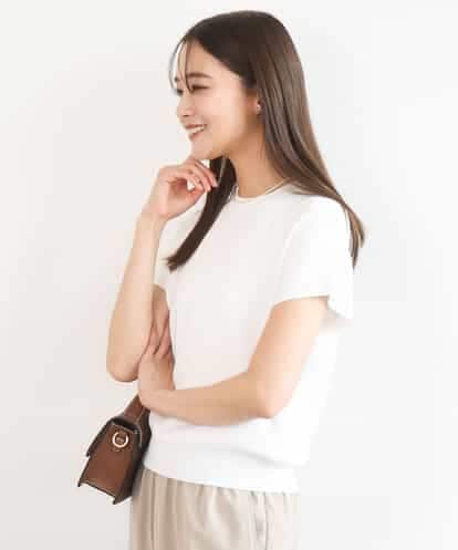 FKFGD40110 MK MICHEL KLEIN フレンチスリーブニット/接触冷感/UVカット/洗える