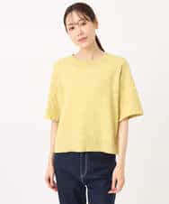 FKFGD41130 MK MICHEL KLEIN(MK ミッシェルクラン) ブロック調クロップド丈ニット/UVカット/洗える ブルー