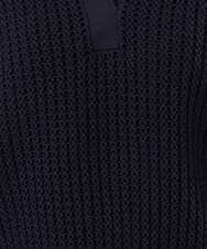 FKFGD42150 MK MICHEL KLEIN(MK ミッシェルクラン) [洗える]レーシー柄編み衿付きニット グリーン